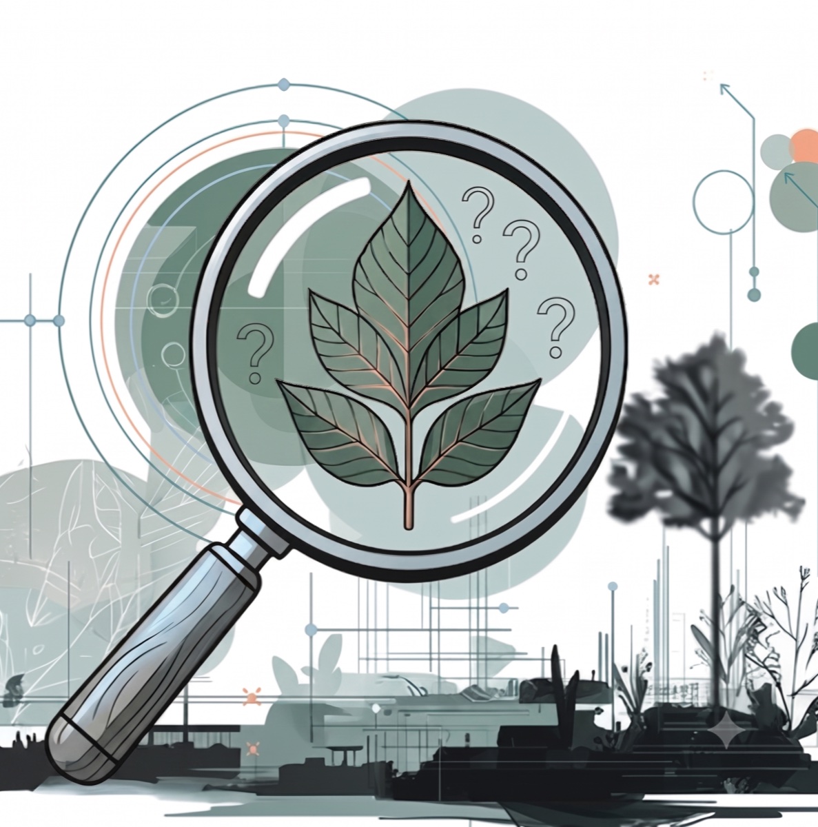 Illustration of diagnosing tree health issues